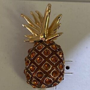 Charter Club Amber Crystal Pineapple Brooch Pin